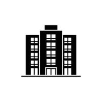 Isolated Black Office Building Icon on Transparent Background Architecture Symbol vector