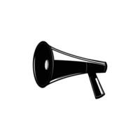 Isolated Black and White Loudspeaker Silhouette on a Transparent Background vector
