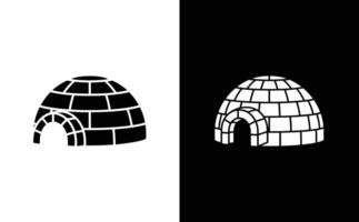 Igloo on Inverted Colors, Arctic Shelter Structure Made of Ice Blocks vector