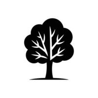 Black and White Tree Icon Simple Silhouette of a Bare Tree With Branches vector