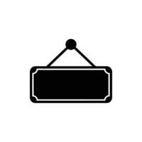 Black Hanging Sign with White Trim and Rounded Corners on White Background vector