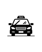 Front View Black Silhouette of a Taxi Cab With 'TAXI' Sign on Top vector