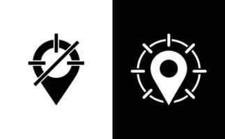 Map Location Pins Isolated on White and Black Backgrounds Icons Design vector