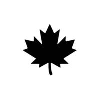 Simple Silhouette Of A Black Maple Leaf Isolated On Transparent Background Flat Design vector