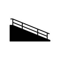 Black Silhouette of an Inclined Ramp with Railing, Accessibility and Urban Design Concept vector