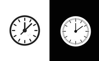 Clocks Isolated On White and Black Background Showing Different Times Graphics vector