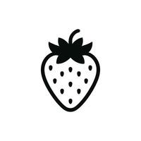 Single Strawberry Outline with Seeds Isolated on Transparent Background Icon vector
