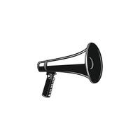 Loudspeaker Icon with Handle on White Backdrop, Simple Megaphone vector