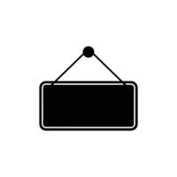 Simple Black Hanging Signboard Illustration Minimalist Design for Business or Information Display vector