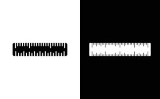 Black and White Ruler Measurement Tool with Increments for Distance and Length vector