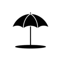 Simple Black Silhouette of a Beach Umbrella Isolated on a White Background vector