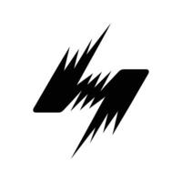 Abstract Black S Shape with Jagged Edges on a White Background vector