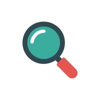 Magnifying Glass with Red Handle Icon on White Background vector