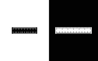Black and White Ruler with Increments on Split Background vector
