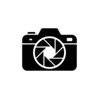 Black Camera Icon with an Aperture Illustration on a White Background Photography Symbol vector
