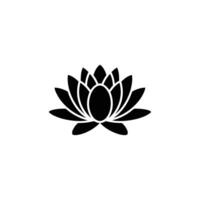 Isolated Black and White Lotus Flower Simple Illustration, Floral Design Element vector