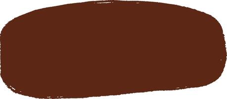 Hand-drawn brown brush stroke in an abstract rounded rectangular shape vector