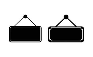 Two Hanging Black Signage Templates With Different Corner Styles on a White Background vector