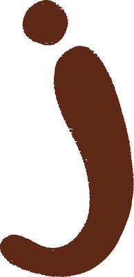 Artistic illustration of the lowercase letter j in a bold