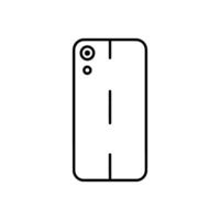 Minimalist Phone Outline with Dual Camera and Vertical Lines Design Symbol Art vector