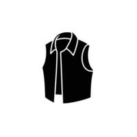 Isolated Black Waistcoat Silhouette with Collar on a Transparent Background vector