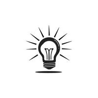 Illuminated Idea Bulb with Rays on Transparent Background, Conceptual Innovation vector