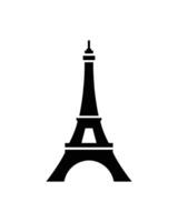 Bold Silhouette of the Eiffel Tower A Paris Landmark Symbol Against White vector