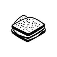 Sandwich Icon, Lunch Food Concept, Cut Bread Slice Isolated on Transparent Background vector