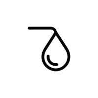 Black Outline of Water Drop With Curved Top on Transparent Background vector