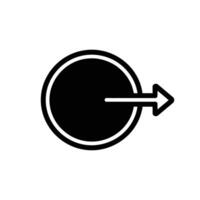 Black Exit Icon Circle Shape with Arrow Pointing Rightward Outline Symbol vector