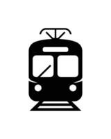 Simple Black and White Illustration of a Train or Tram Front View vector