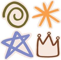 Whimsical Hand-drawn Icon Set vector