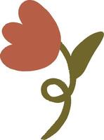 Minimalist Abstract Flower with Curved Stem vector