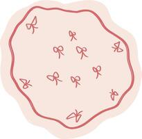 Pink Layered Abstract Frame with Bow Accent vector