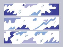 Wavy and fluid background design set. Organic shapes background template bundle. For advertisement, branding, or promotion. vector