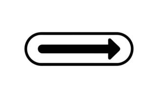Isolated Black RightPointing Arrow Inside a Rounded Rectangle on a White Background vector