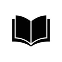 Simple Black and White of an Open Book for Education or Library Use vector