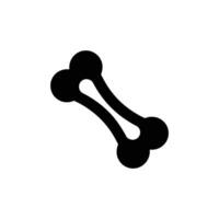 Bone Shape Black Icon Isolated on White, Simple Bone Symbol Design vector