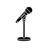 Isolated Black Microphone on a Stand Professional Audio Equipment Illustration for Design Projects vector