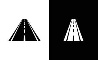 Black and White Road Perspective with Center Line on Isolated Background vector