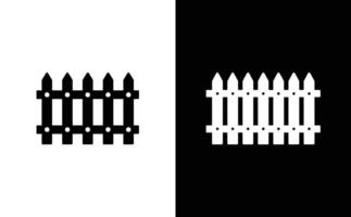 Picket Fence Isolated on Black and White Background, Silhouette Style vector