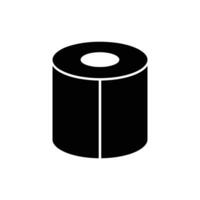 Isometric Black Cylinder with Hollow Core Minimalist Geometric Shape Illustration Design vector
