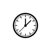 Circular clock icon with minute and hour hands showing ten minutes to twelve vector