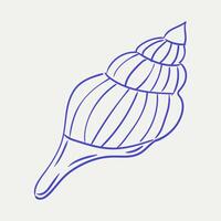 Detailed drawing of a spiral seashell showcasing intricate patterns and lines vector