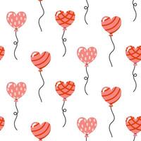 Colorful heart-shaped balloons in a playful pattern for festive occasions and celebrations vector