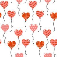 Colorful heart-shaped balloons create a playful pattern ideal for celebrations and events vector