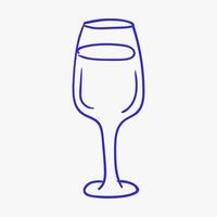 Outline of a wine glass filled with clear liquid on a plain background emphasizes simplicity and elegance in design vector