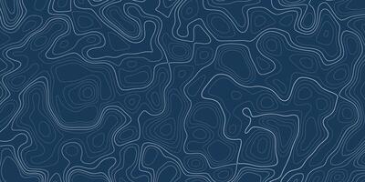 Abstract blue topographic map wallpaper. Geographic terrain with depth, elevation. Minimalist cartography art, wide background vector