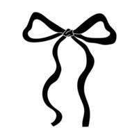 Decorative black bow with flowing ribbons ideal for gifts or crafts displayed against a plain background vector