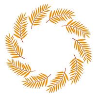 Colorful autumn leaves arranged in a circular pattern on a white background for seasonal decor vector